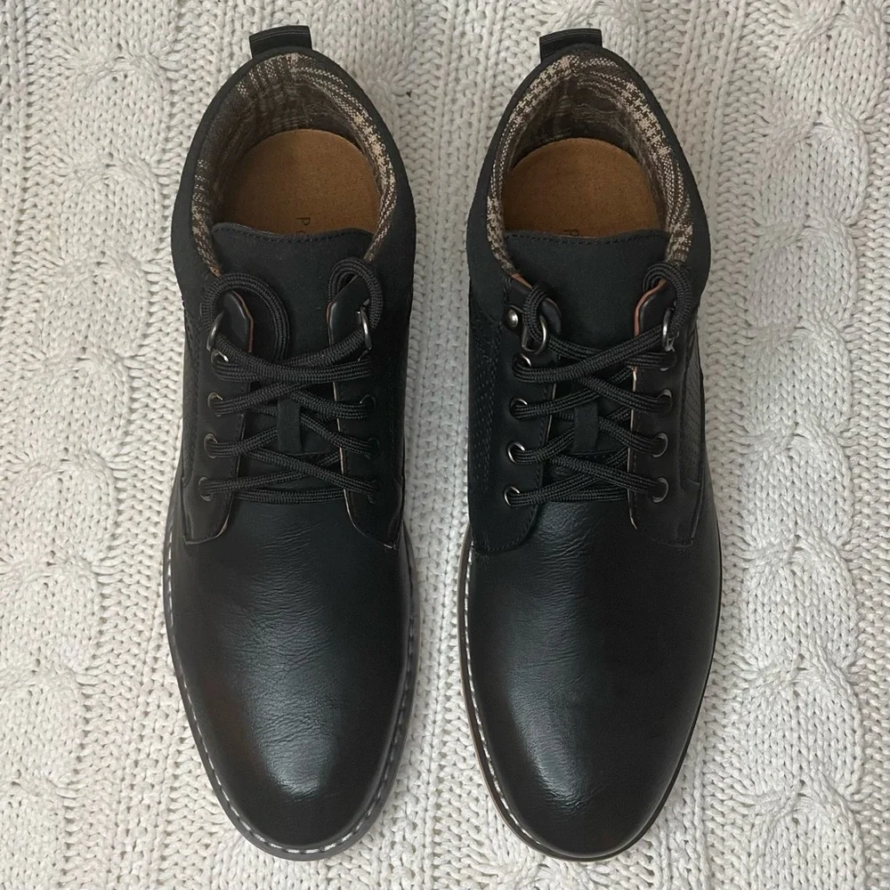 Polar Fox Sanders Memory Foam Mid-Top Perforated Casual Chukka Sneakers in Black - Picture 6 of 7